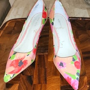 Nine West Cloth Floral Pumps 9 1/2 AA